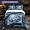 Manchester City Pattern 3 Pieces Bedding Set Soft Microfiber Duvet Cover with Pillow Cases for Bedroom