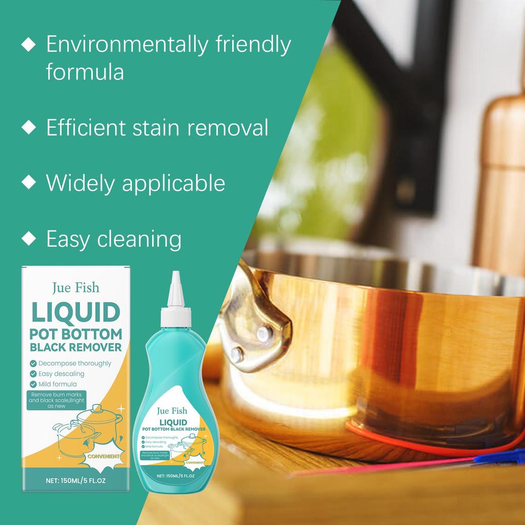 Pot and Pan Cleaner Pot and Pan Bottom Grease Cleaner Degreasing and Descaling Cleaning and Polishing Anti-rust Cleaning Solution