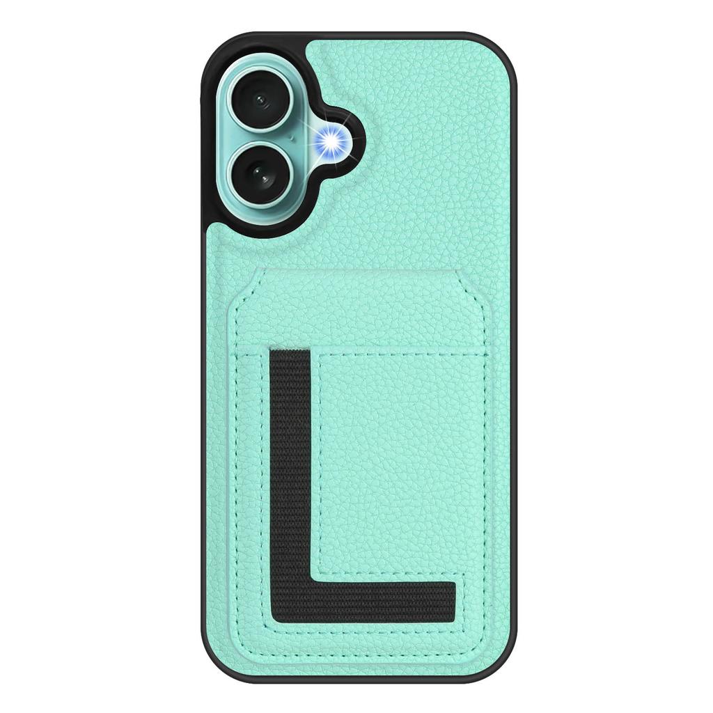 For iPhone 16 Plus Magnetic Case TPU+PU Leather Phone Back Cover with Detachable Card Holder