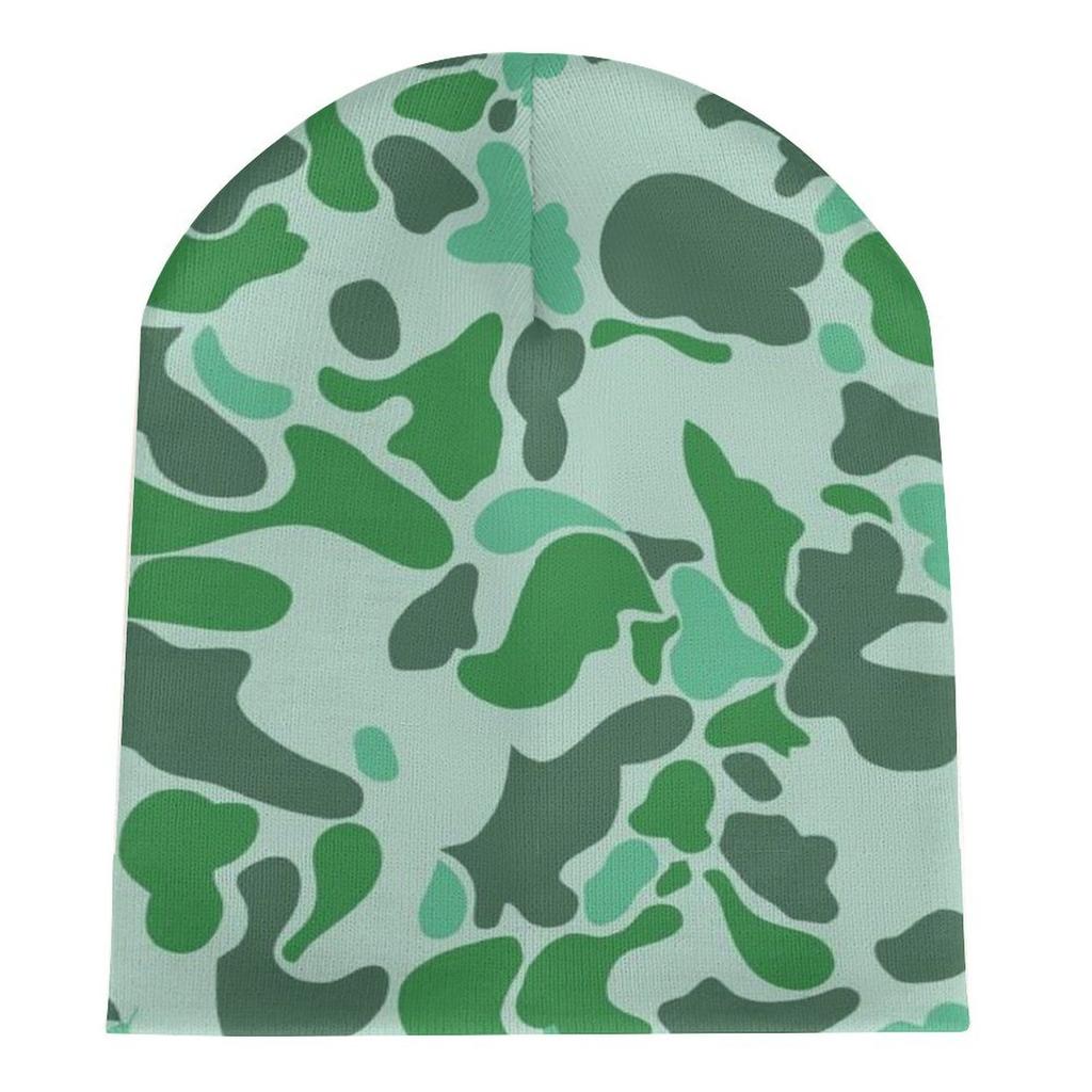 Winter Outdoor Custom Knitted Hat Purple Camo Ski Hat Warm Winter Women Beanie  Cloud Camo Streetwear Hat for Daily Wear
