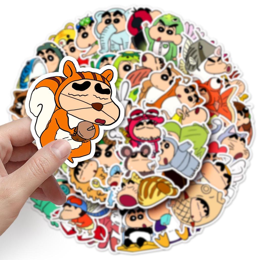 Crayon Shin-chan Dress-Up Stickers: 50 Cute Japanese Anime Decorations for Water Cups, Phone Cases, and Tablets
