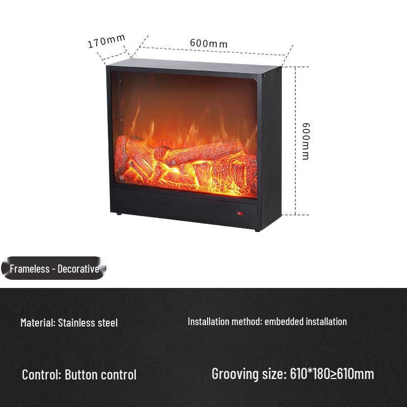 Встраиваемый электрический камин с вставкой пламени