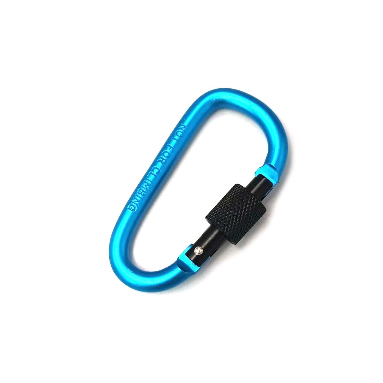 Aluminum Carabiner Quickdraw with Lock Keychain D-Ring Snap Hook for Backpack and Water Bottle