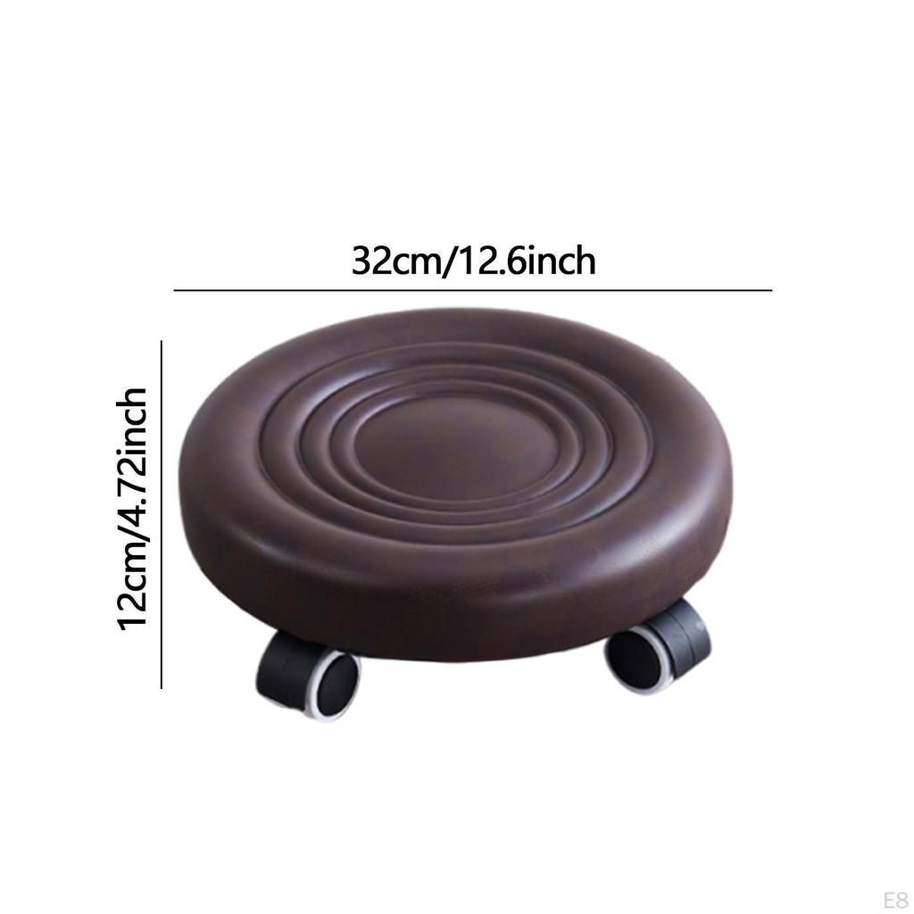 Low Height Rolling Stool Foot Rest with Wheels Movable Thickened Cushion Step Stools Roller