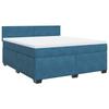 VidaXL Sommier à lattes de lit et matelas bleu 180x200 cm velours, lit, lit à plate-forme, lit à panneaux, meuble de chambre 3288676