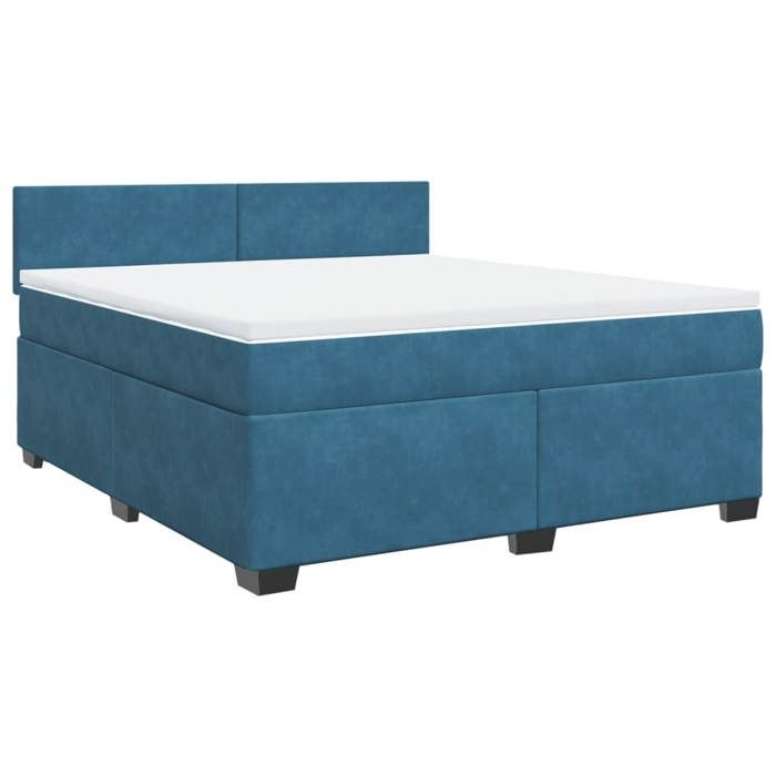 VidaXL Sommier à lattes de lit et matelas bleu 180x200 cm velours, lit, lit à plate-forme, lit à panneaux, meuble de chambre 3288676