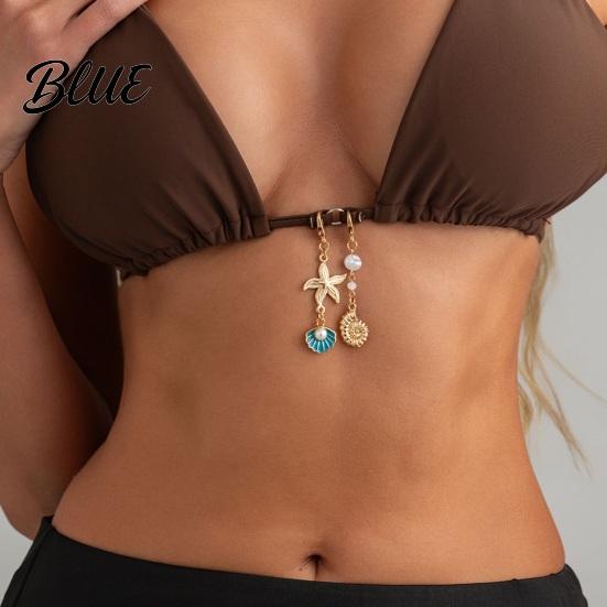 Sexy Beachwear Accessory 2Pcs/Set Bikini Hanging Chain Ocean Theme Keychain