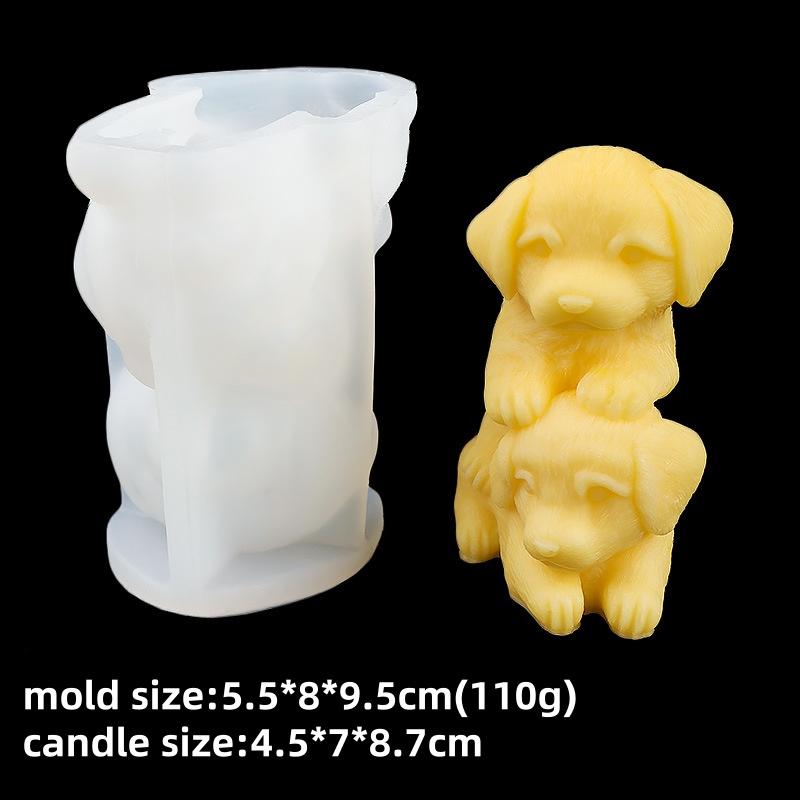 3D Cat Candle Silicone Mold DIY Dog Stacking Music Aromatherapy Candle Handmade Gift Kitty Gypsum Resin Jewelry Mould
