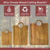 Wood Cutting Board Set Dual-Sided Kitchen Chopping Serving Tray Pizza Steak Deli Pastries