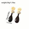 Versatile High-end Geometric Handmade Retro Faux Wood Stud Earrings for Women