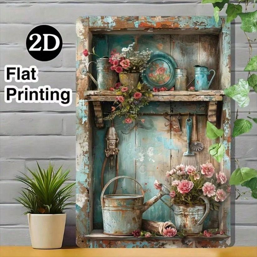 Tin Sign Wall Art Decor, Garden Theme Metal Poster, Kitchen Coffee Home Living Room Office Print