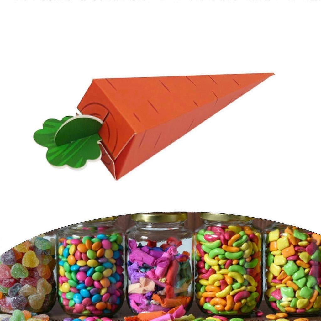 50PCS Carrot Party Charm Box Carrot Theme Easters Celebration Box Snack Box Perfect for Storaging Treats and Gifts