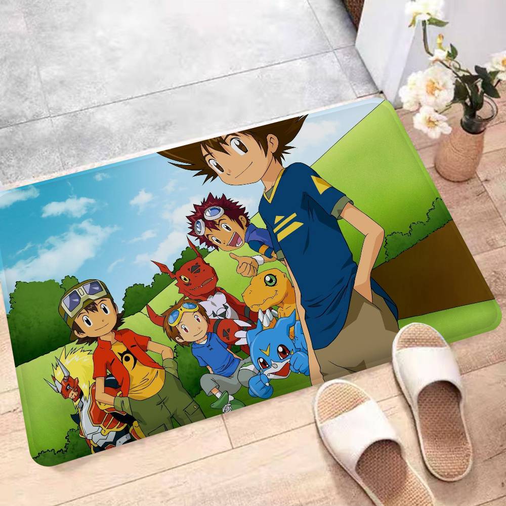Kreslená D-Digimon Vstupní rohožka Pratelná Protiskluzová Podložka do obývacího pokoje k pohovce a křeslům Kuchyňská uvítací rohožka