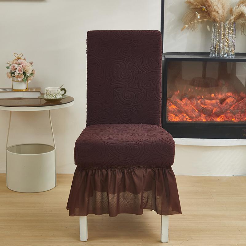 Leaf Jacquard Dining Chair Cover All-Inclusive Chairs Slipcover Elastic Non-Slip Seat Protector For El Wedding Banquet Party