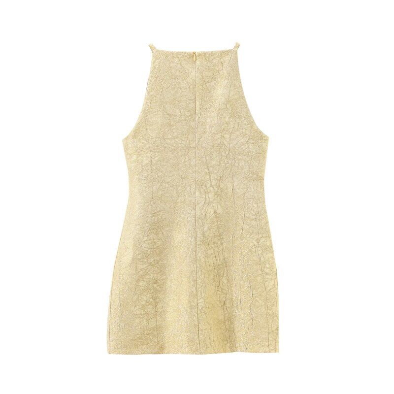 Fashion Style 2024 Summer New Women's Clothing Stylish Easiest for Match Bright Light Short Dress 7954480 302