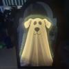 Glowing LED Mirror Decor Battery Operated Glowing Ghost Decor Halloween Wall Decor  Haunted Mansion