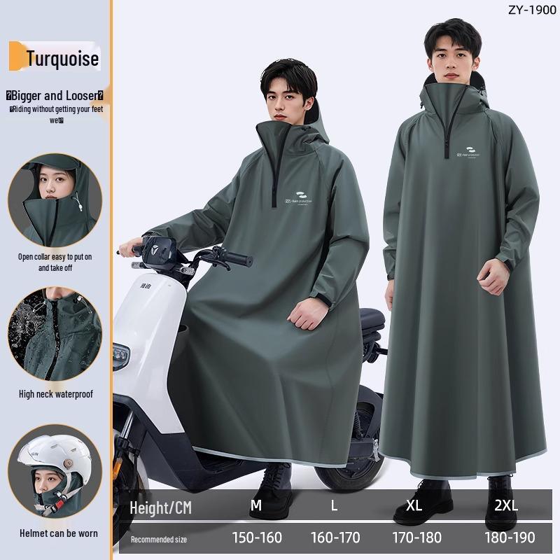 Thickened Waterproof Electric Car Raincoat: Full-Body One-Piece Poncho for Men, Storm-Proof and Enlarged for Adults