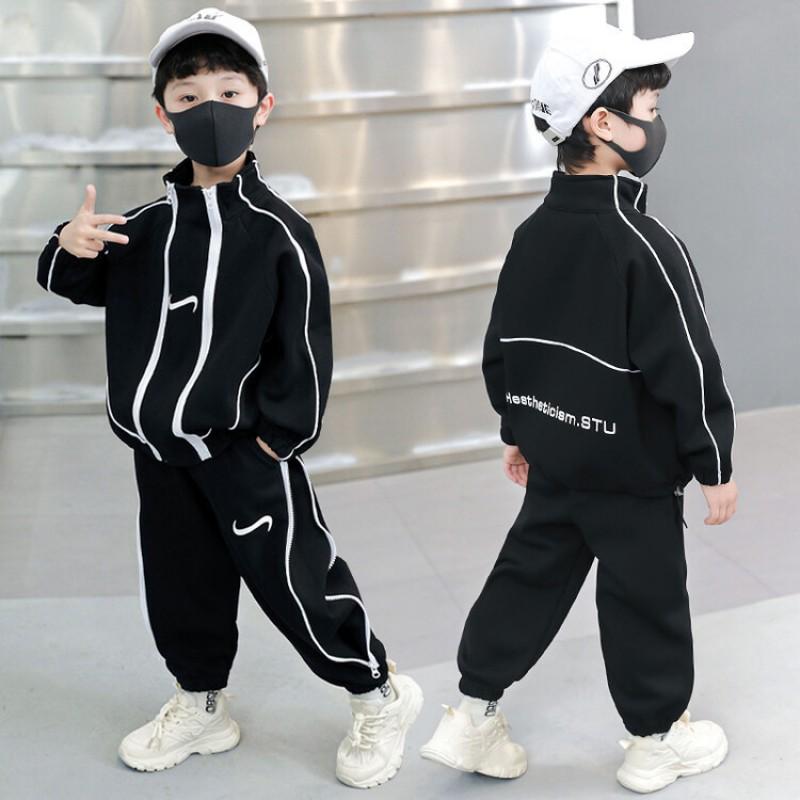 Boys Fall 2026 Cotton Sportswear Set Two Piece Long Sleeve Zipper Top Pants Kids Unisex Clothing