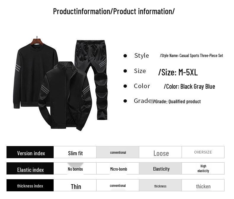 Men's Trendy Spring & Autumn Sportswear Set: Casual Jacket & Two or Three-Piece Option