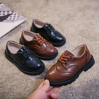 Scarpe in Pelle da Ragazzo Scarpe Basse Casual per Bambine Scarpe Nere da Scuola Stringate Oxford Formali Moda Classica Sneakers Stile Britannico