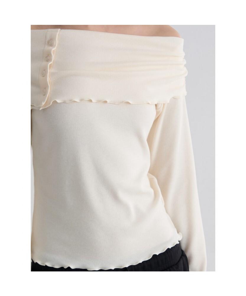 8seconds Solid Long Sleeve Jersey Top Ivory