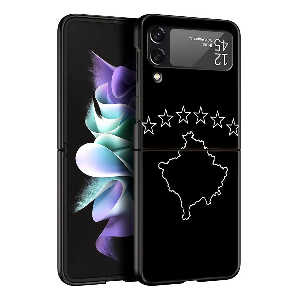 Albania Flag Phone Case for Samsung Galaxy Z Flip 3 4 5 Folding Mobile Black Shell For Samsung Z Flip3 Flip4 Flip5 PC Hard Cover