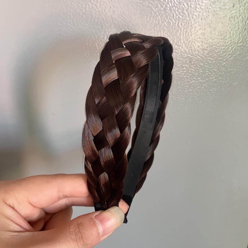 1PC Twist Wig Headbands For Women Wide Fishbone Braids Hairbands Handmade Head Hoop Hair Styling Headwear Accessories Gift