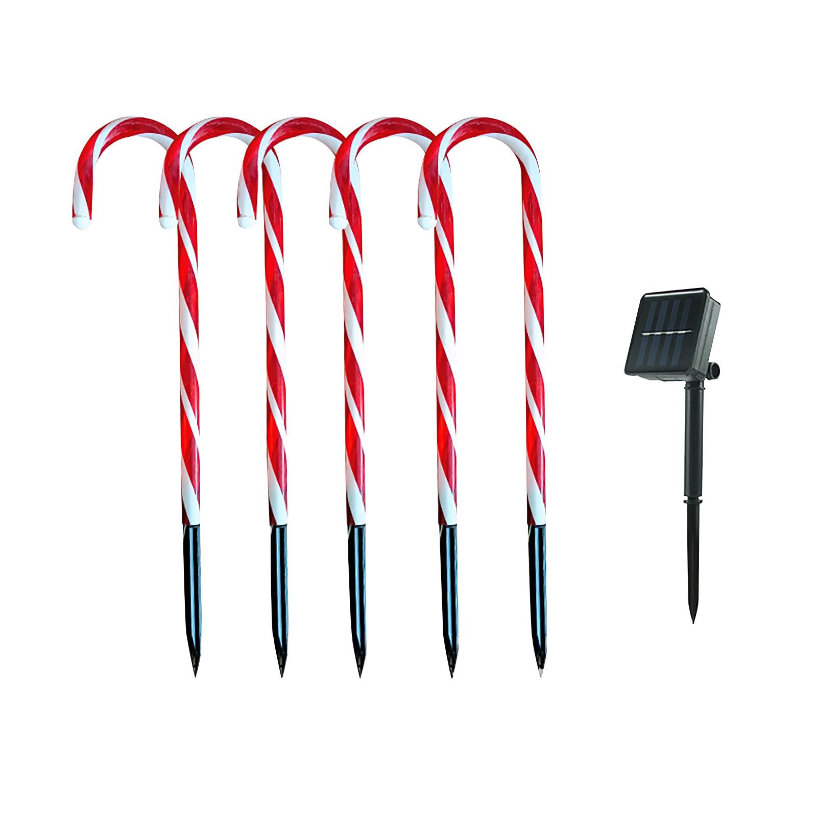 

Солнечные леденцы-маркеры, уличные рождественские украшения, фонари для внутреннего двора, патио, дорожки, ночник красный