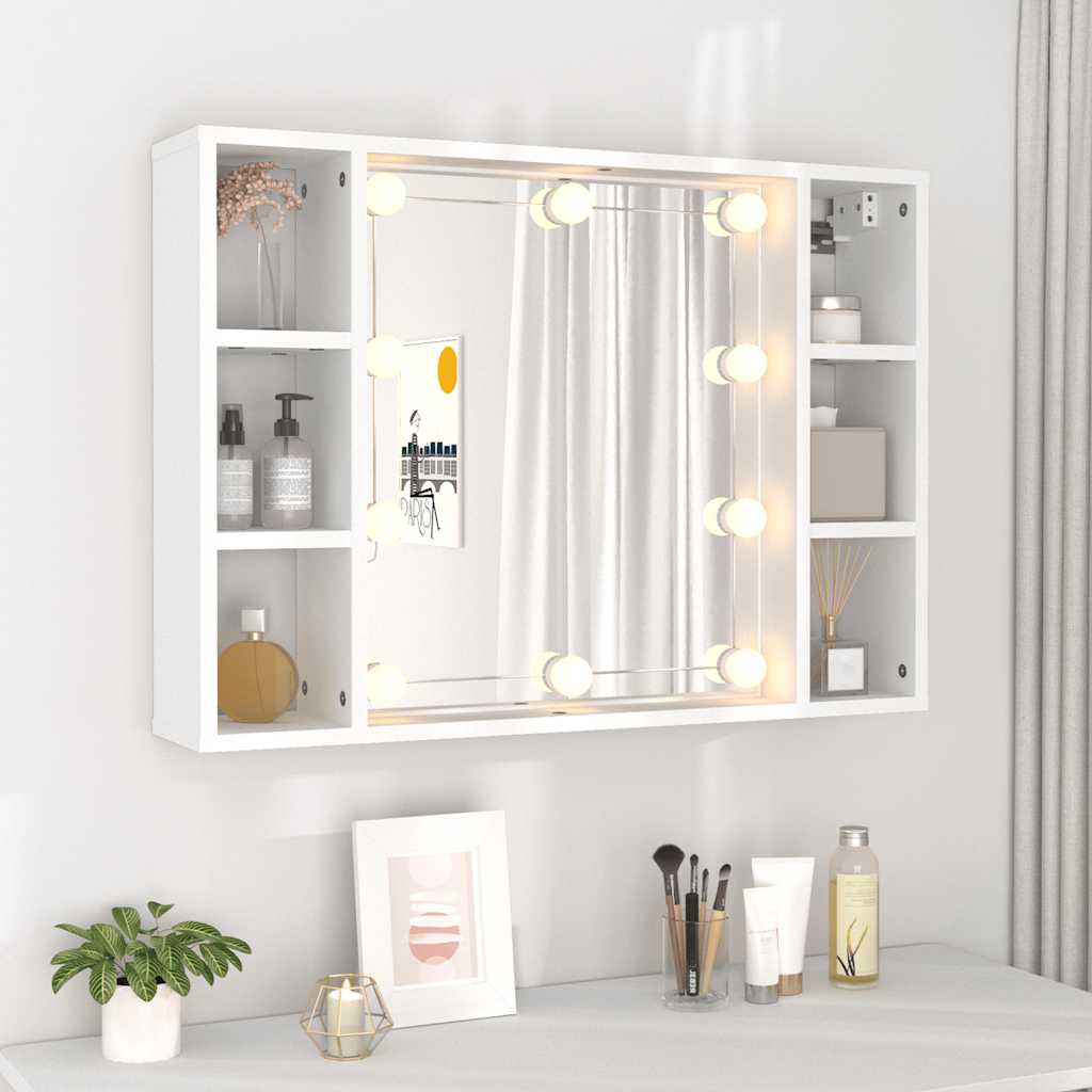 LED Mirror Cabinet in White 76 x 15 x 55 cm