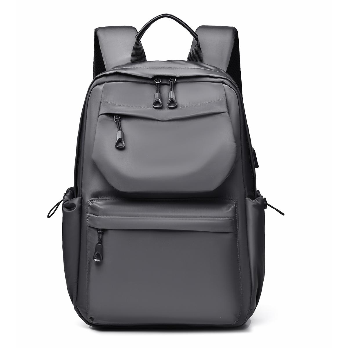

Men s Backpack Large Capacity Travel Leisure Solid Color Computer Backpack Fashion Men and Women Students Schoolbag сірий