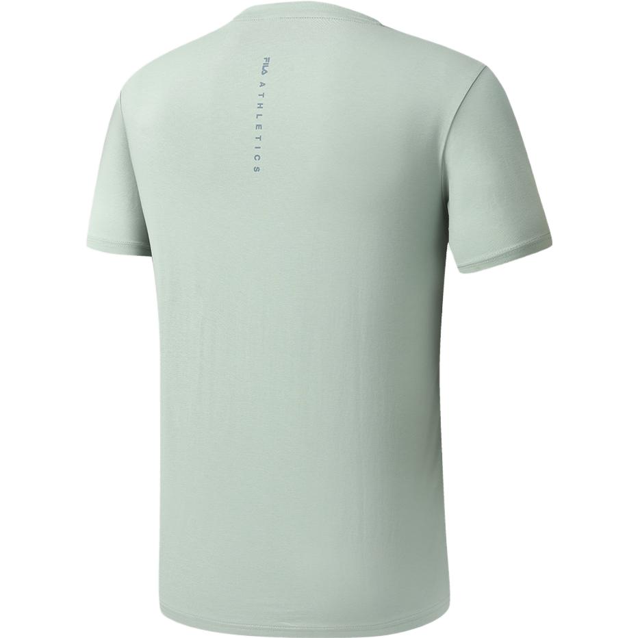 FILA Latte Girl 3.0 Letter Print Simple Round Neck Sports Pullover Knit Short Sleeve T-Shirt Men Tops Oatmeal-Gray A11M321108FGY