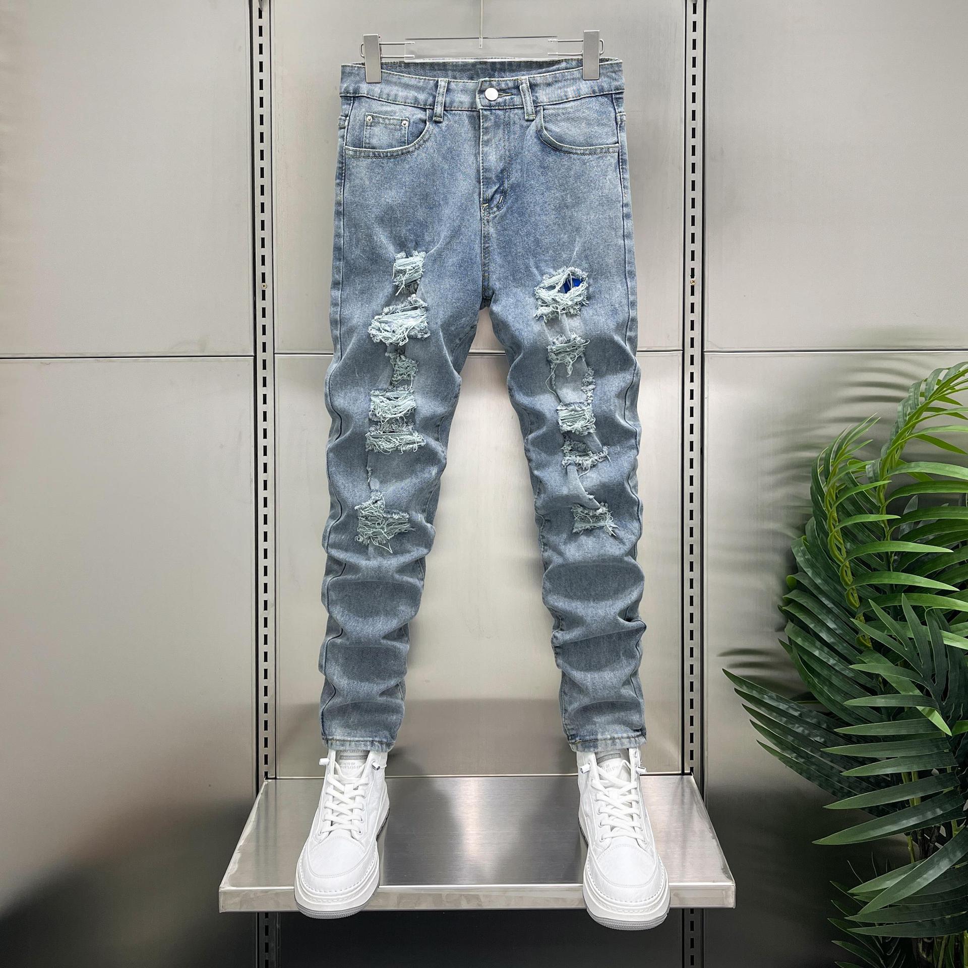 Джинсы мужские JYL Осень Прямые Свободные Лето Тонкие Корейская Мода Универсальные Повседневные Деним 33