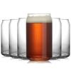 400ml Blikvormige Glazen Bekers, Pak van 6 Bekers voor Keuken, Stijlvolle Bierblik Glazen, Frisdrank Glazen Set, Iced Coffee Glazen