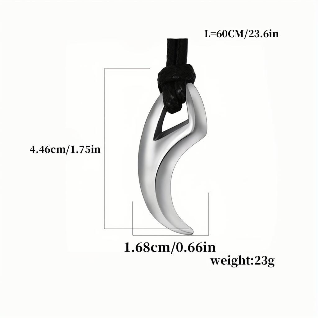 Náhrdelník pro páry Novoluní Imitace Vlčí Zub, Módní Design s Trendem, který nebledne, Punk Hip-hop Cool Přívěsek Pánský Přenosný Doplněk