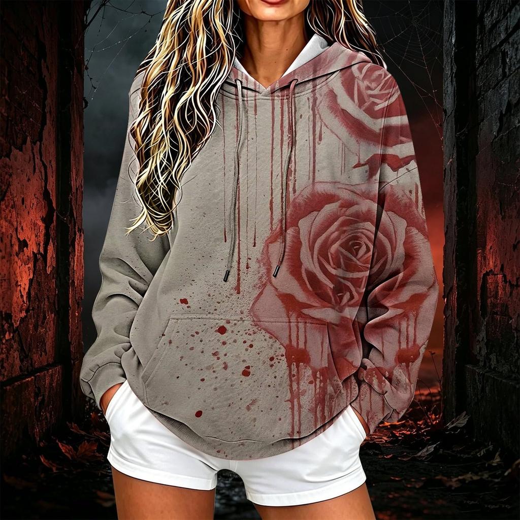 Women's Fashion Hooded Long Sleeve Sweatshirt for Casual Wear
