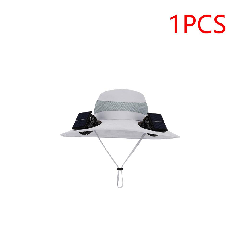 Wide Brim Solar Fan Hat Detachable Solar-Powered Fan UV Resistant Summer Outdoor Hiking Fishing Sun Hat Portable Chargeable Caps