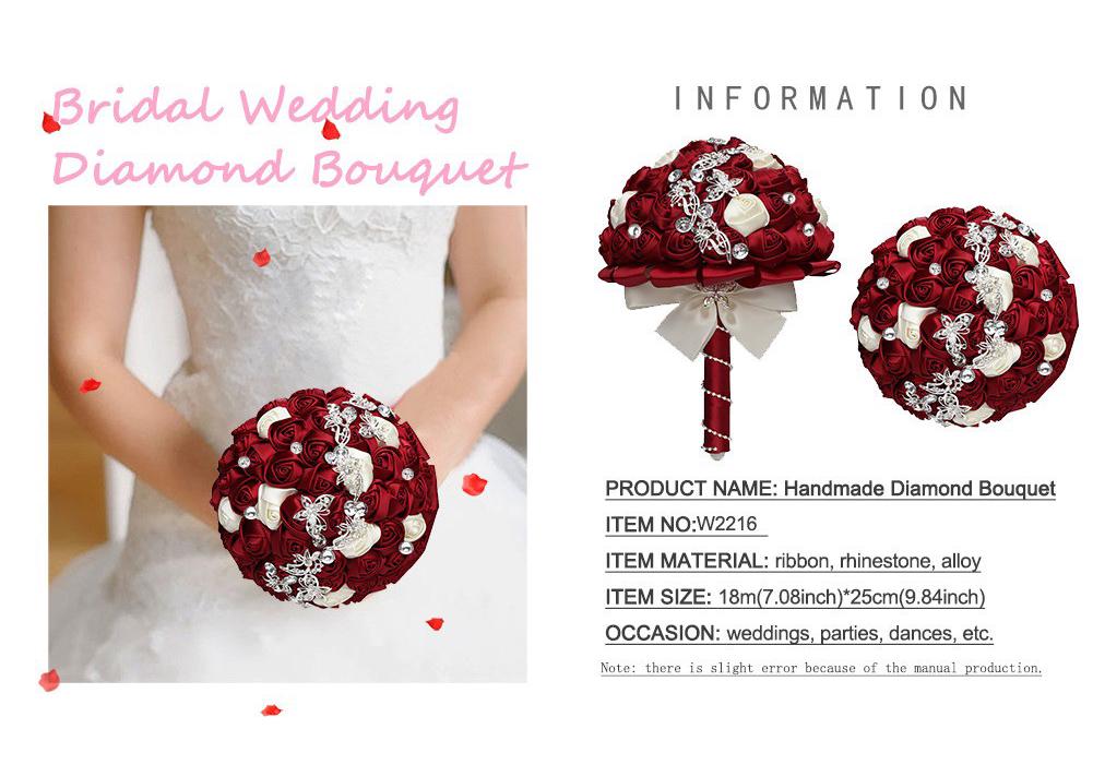 Wifelai Butterfly Drill Ribbon Bridal Bouquet W2216