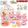 Children's Wooden Ice Cream Shop Pretend Play Dessert Set With Realistic Tea Accessories