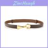 Genuine Leather Womens Waist Belt With Double Ring Buckle For Casual And Office Wear