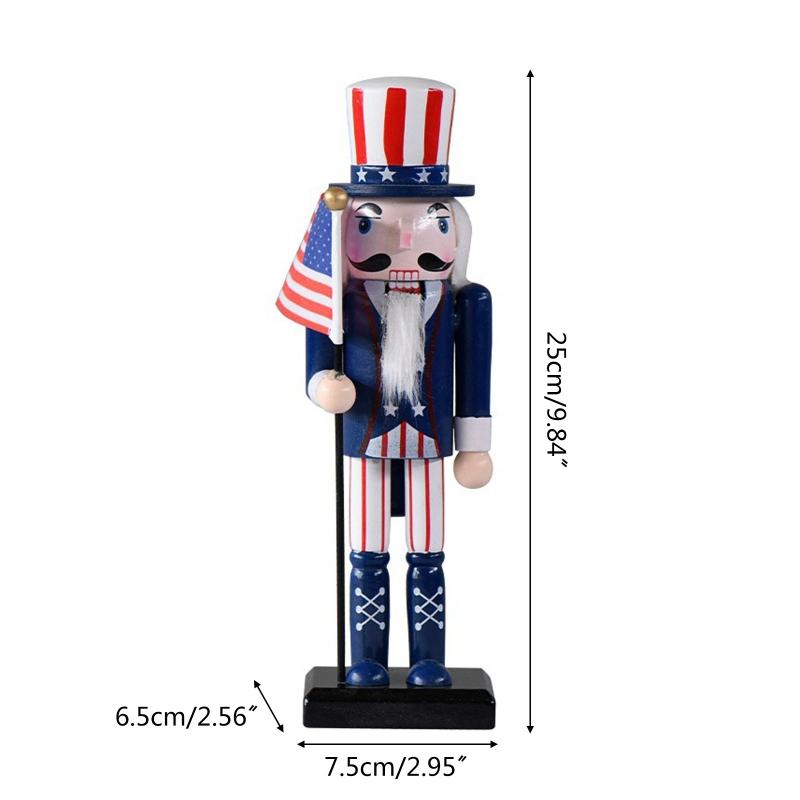 Christmas Wood Nutcracker Soldier Ornament 25cm Bar Bookshelf Party Decoration