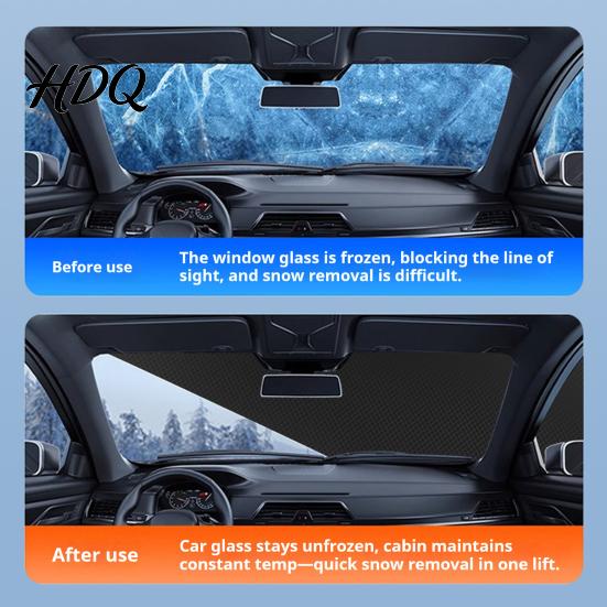Vehicle Windshield Ice Protector Car Snow Cover Thickened Magnetic Half Cover with Cotton Shield