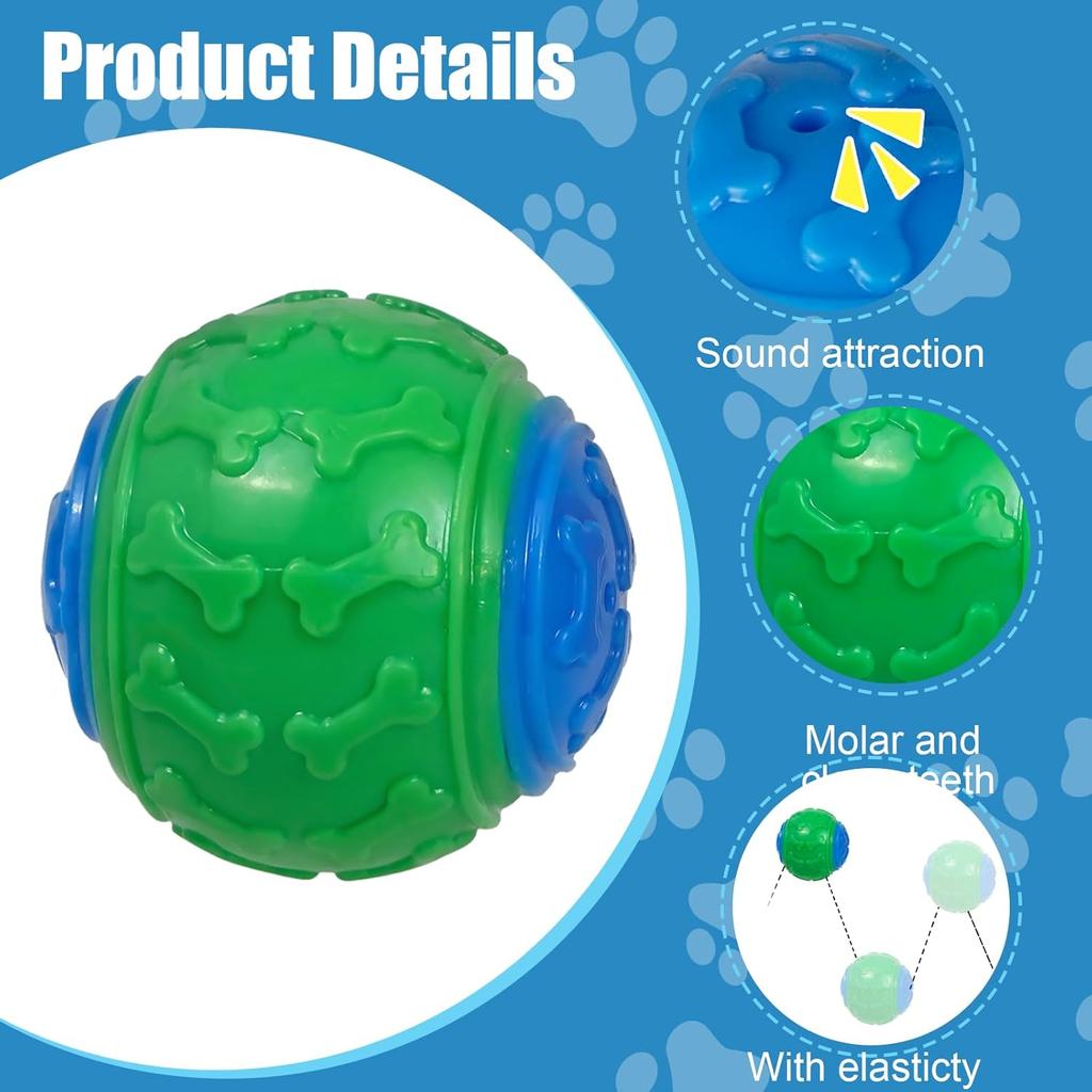 Throwing Ball For Dogs Interactive Training Squeaky Balls Toys Tpr Bite Resistance Chew And Teething Balls For All Breeds Dogs