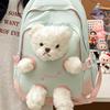Schoolbag new milk fierce cute bear backpack high value cartoon plush doll schoolbag female junior high school student schoolbag