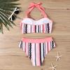 Women's Split Fashion Sexy Bikini Print With Breast Pad Without Bracket Swimsuit