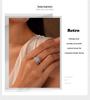 S925 Sterling Silver Twisted Moissanite Ring with Four-Prong Setting for Women
