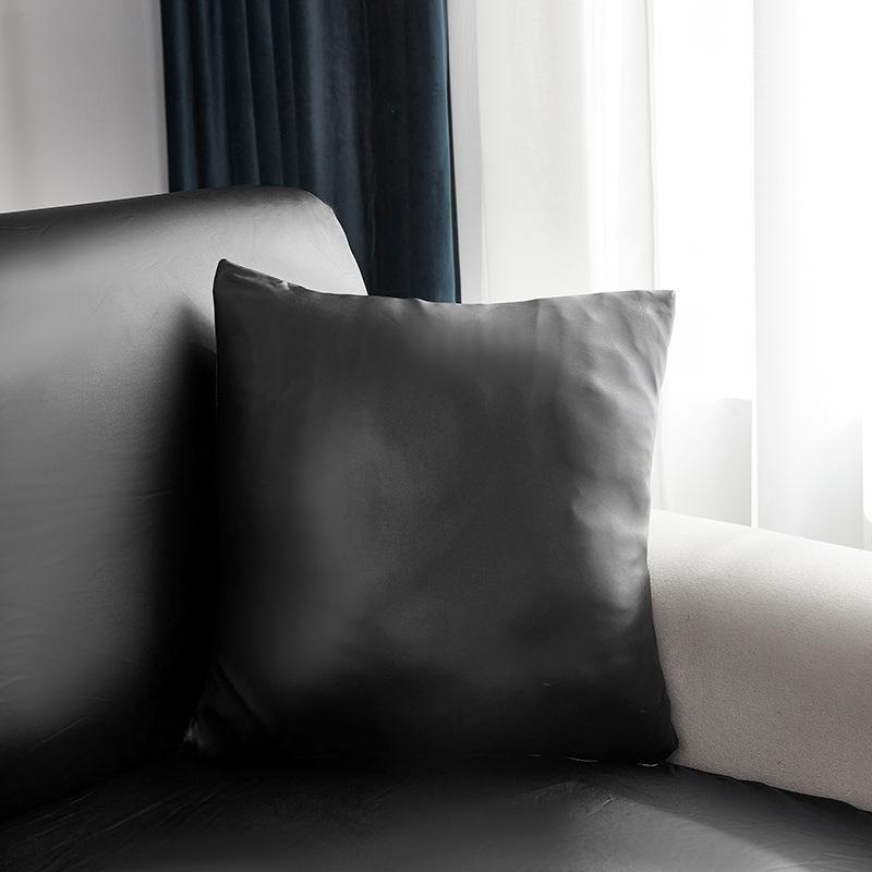 Pillow Cover 18x18 Inch Throw Faux Leather Pillow Covers, Square Modern Pillow Cases, PU Home Decorative Pillow Cushion Cover for Couch Sofa Chair Bed