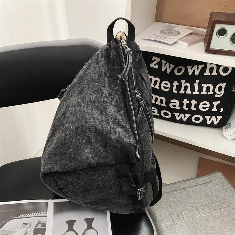 Large Capacity Retro Denim Backpack Women's Lightweight Backpack