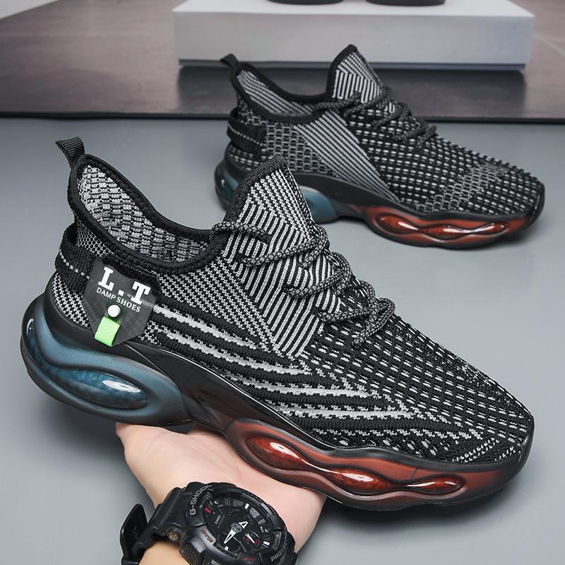 Herr Sport Löparskor Mode Svart Casual Skor Sommar Utomhus Komfort Andningsbar Mesh Lätt Stötdämpning Sneakers Herr