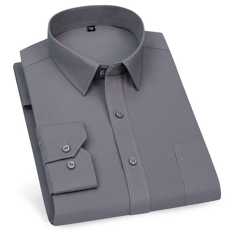 Men's White Long Sleeve Professional Business Shirt with Optional Short Sleeve and Tie