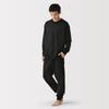 MUJI Cotton Fleece Loungewear Set FB0ZYA6S Black L Men's Long-Sleeve